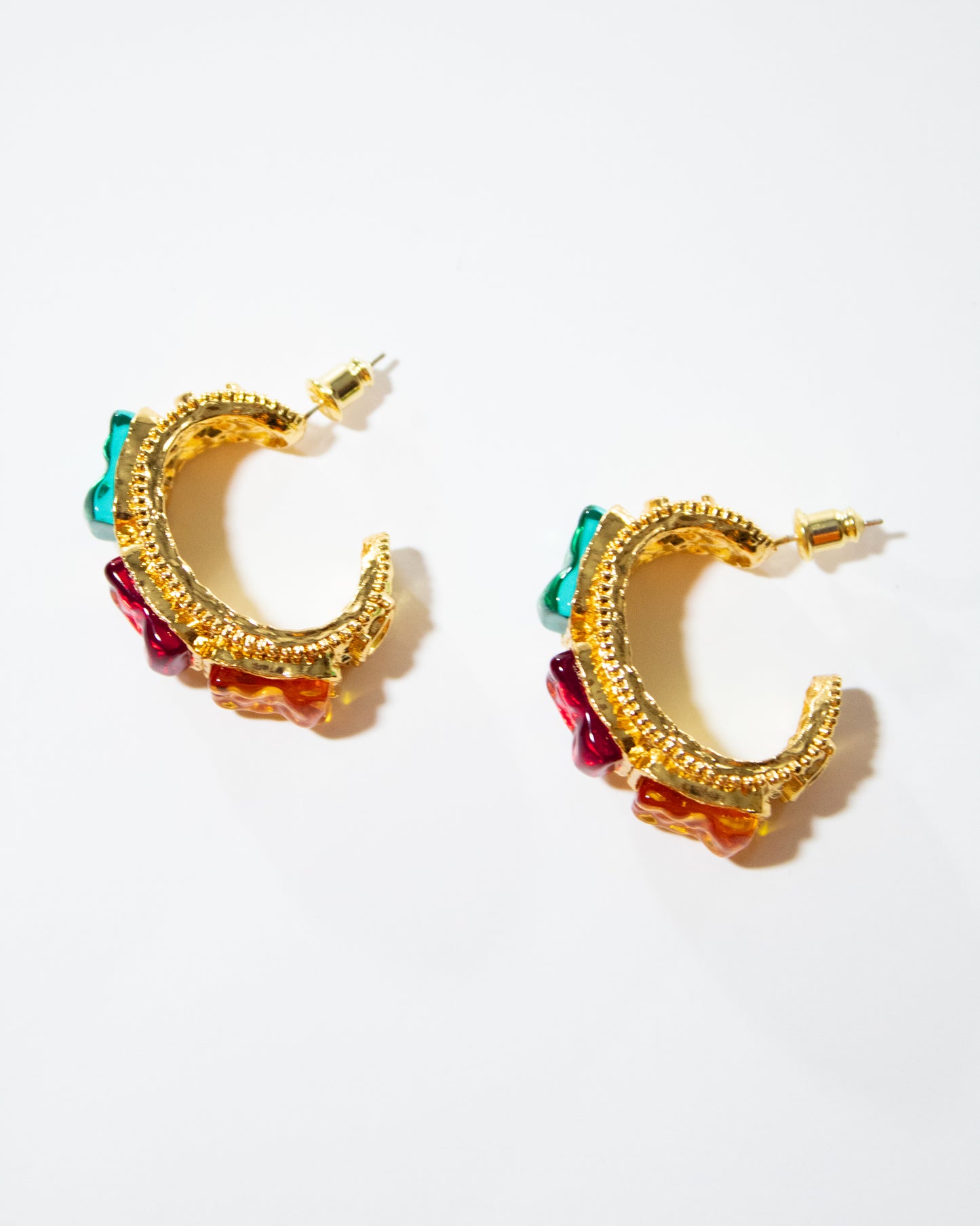 Queenie Vintage Gemstone Hoops