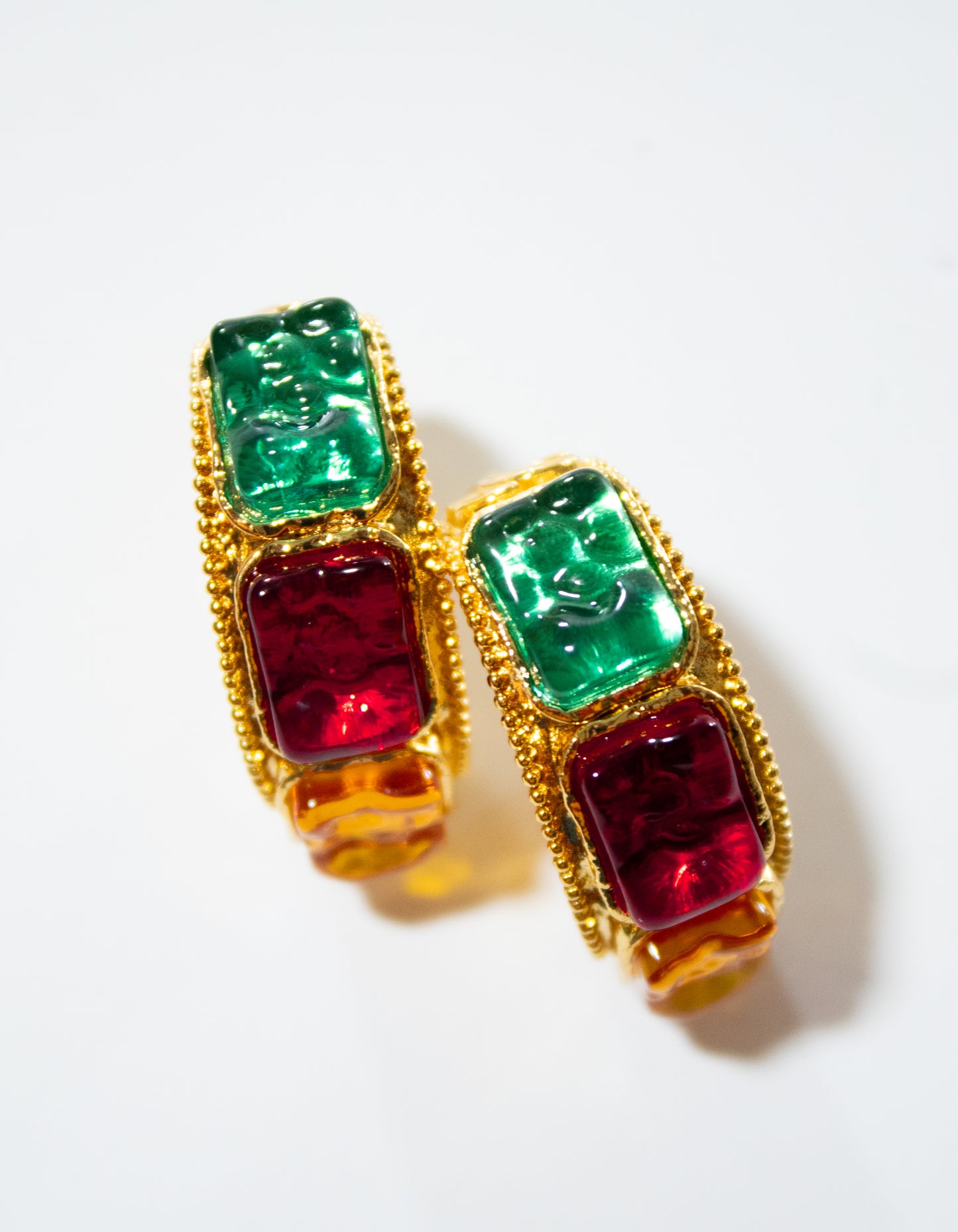 Queenie Vintage Gemstone Hoops